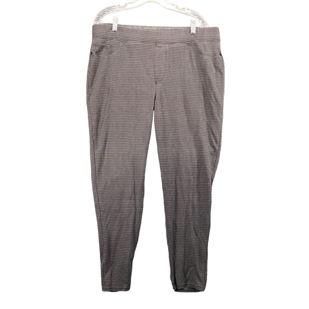 Seven 7 Pull On Leggings Womens Size XXL Gray Check Pattern Rayon